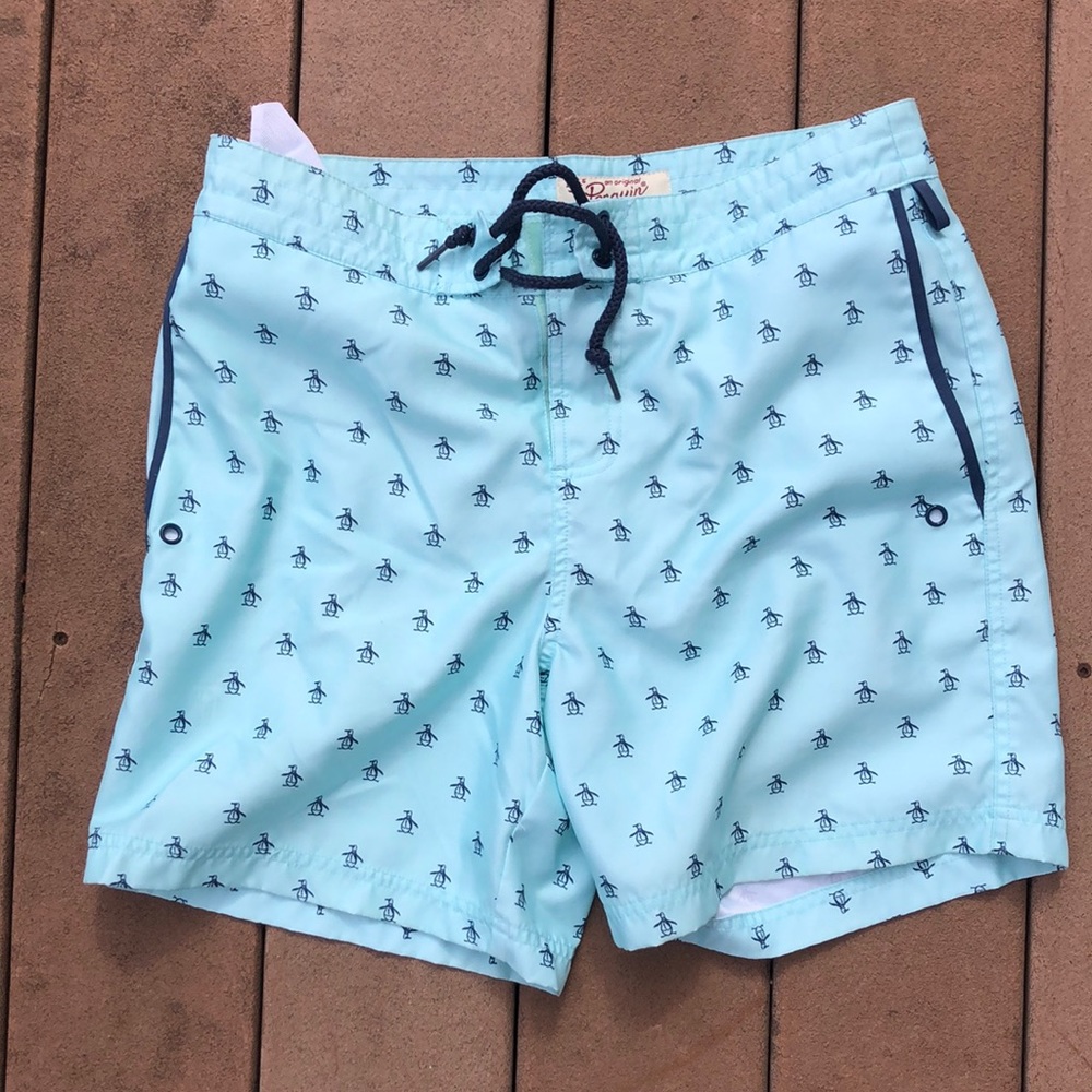 Original Penguin light blue bathing suit